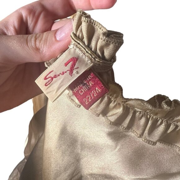 Y2K Gold Embellished Tank Satin-Like Plus Size 22/24 Seven7 - Picture 5 of 5